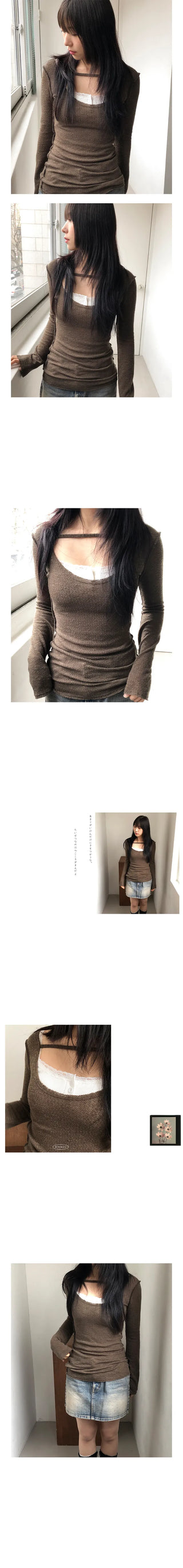 lace button cap top