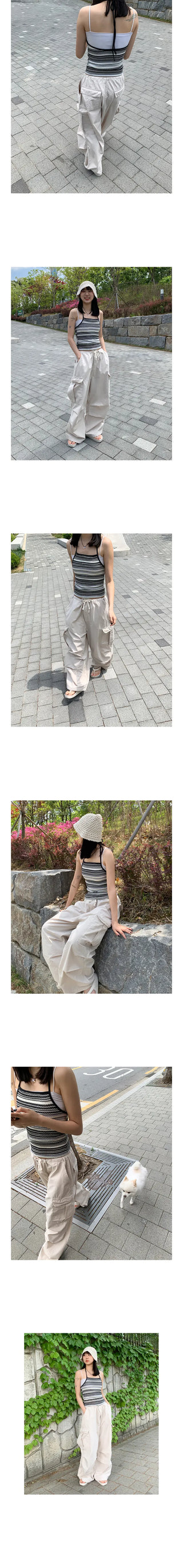 cargo beige wide pants