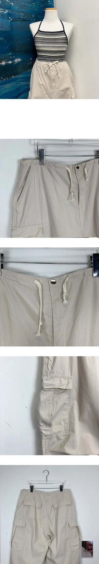 cargo beige wide pants