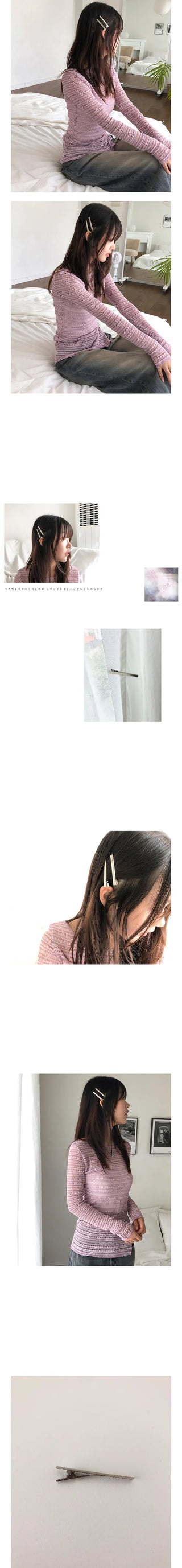 long silver clip