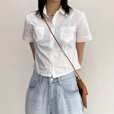 line crop shirt