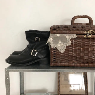 two buckle short boots
