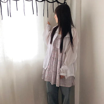 frill check dress