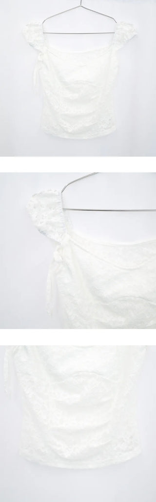off-shoulder ribbon blouse