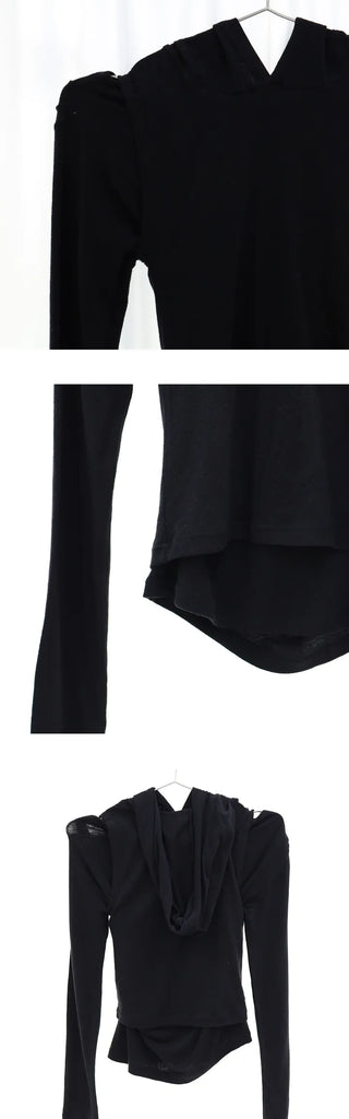 double layered hood tee