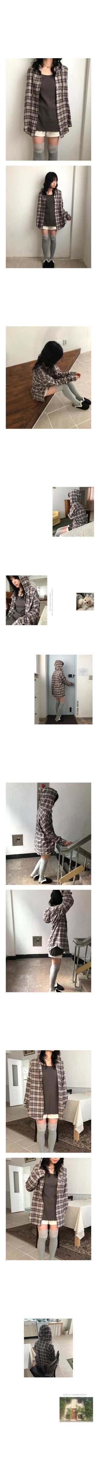 koyo check hood shirt