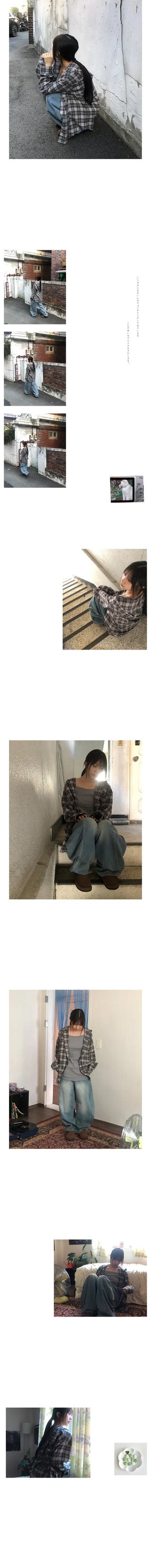 koyo check hood shirt