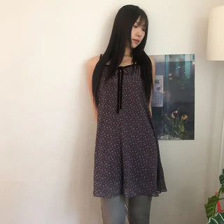 flower velvet string dress