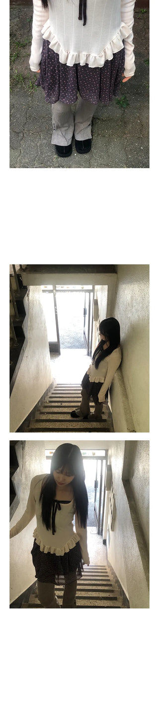 flower velvet string dress