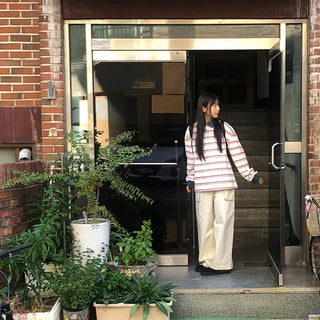 round cargo wide pants