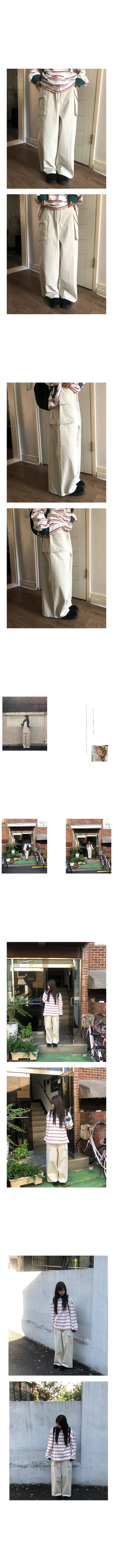 round cargo wide pants