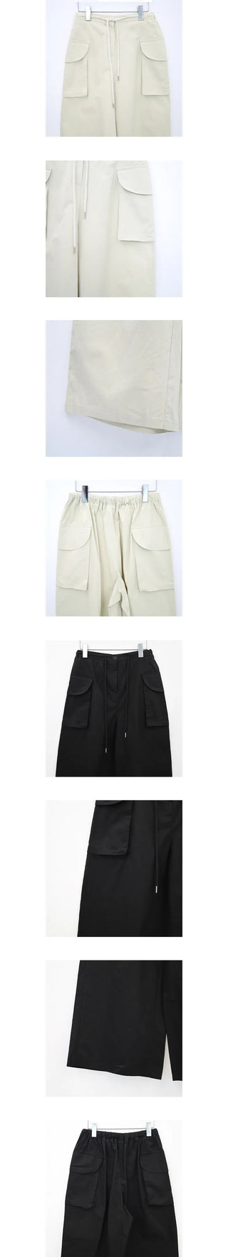 round cargo wide pants