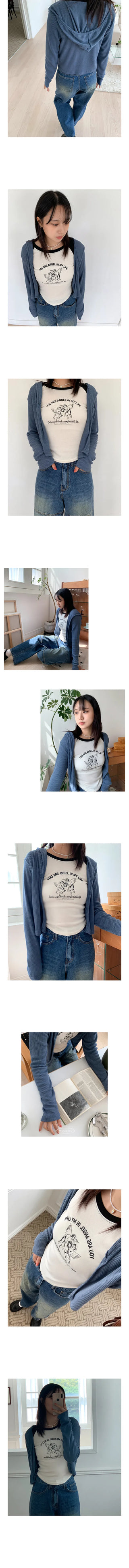 hood ribbed cardigan