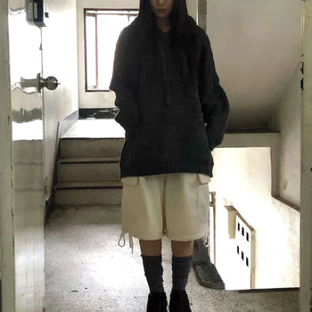 corduroy cargo half pants
