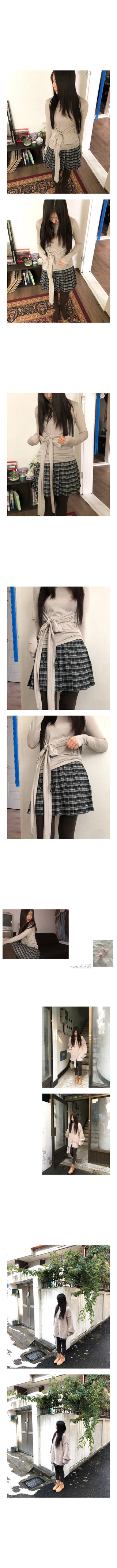 pleats check skirt