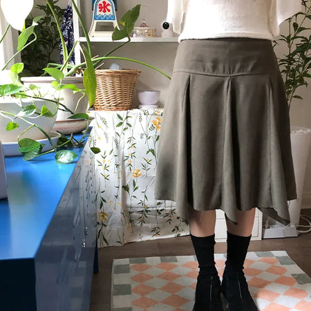 suede midi skirt