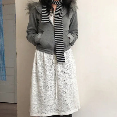 tora hood fur zipup