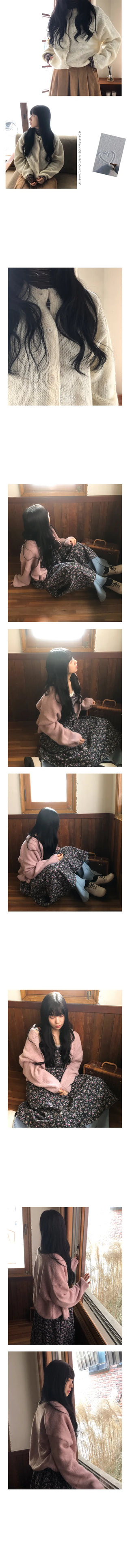 button alpaca knit cardigan