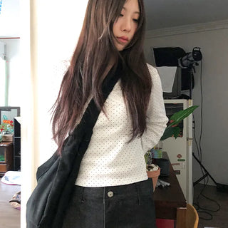 dot lace tee