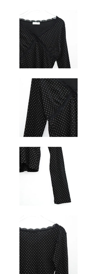dot lace tee