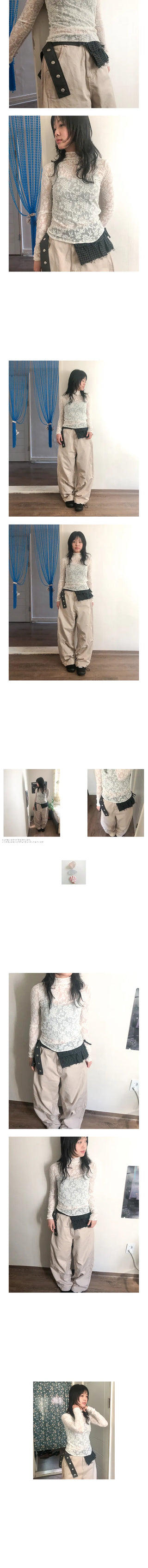 yuwari check belt bag