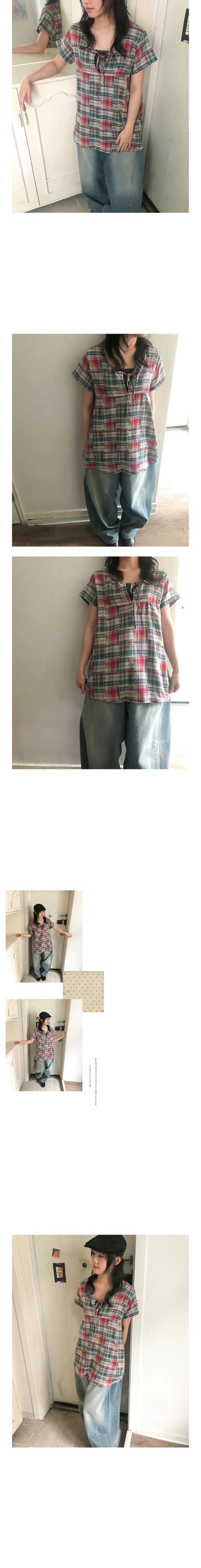 kirara check blouse