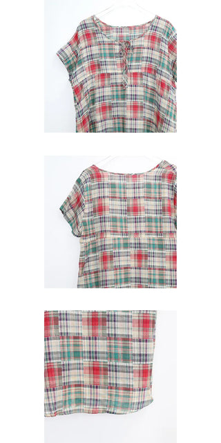 kirara check blouse