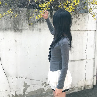 yugure shirring cardigan