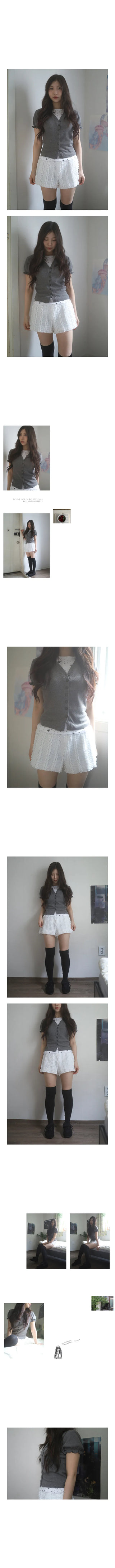 frill puff half cardigan