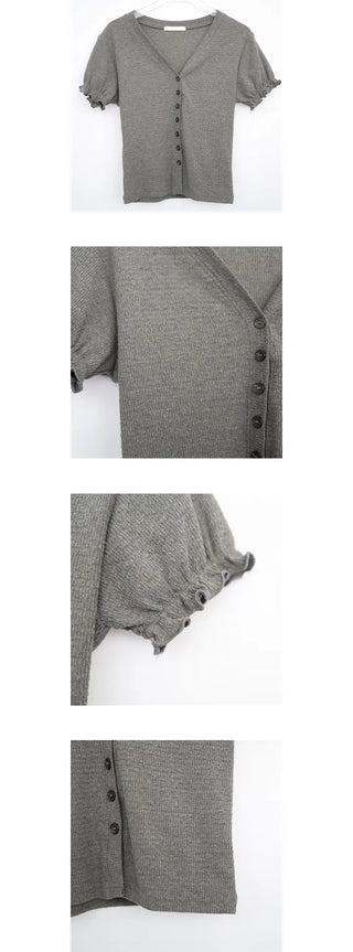 frill puff half cardigan