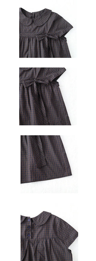 check ribbon blouse