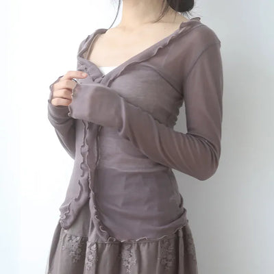 lufu button cardigan