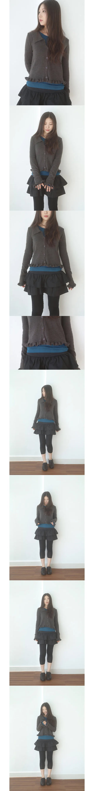 frill collar cardigan