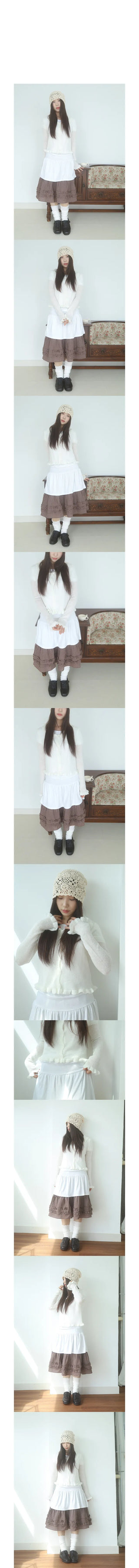frill collar cardigan