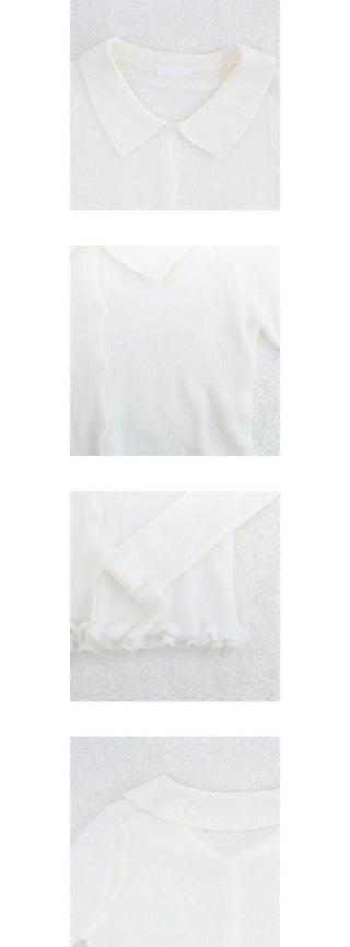 frill collar cardigan