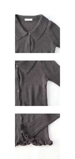 frill collar cardigan