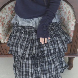 mugi check cancan skirt