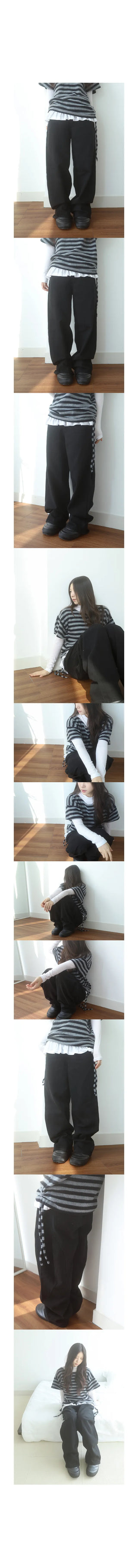 back pintuck wide pants