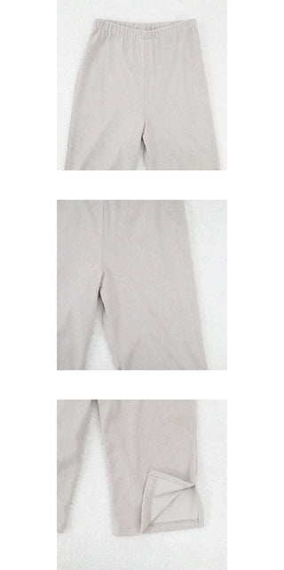 slit ribbed leggings