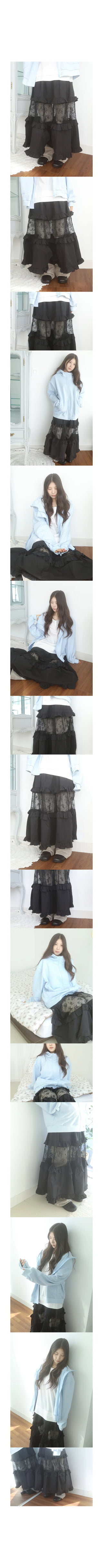 frill bloom lace skirt
