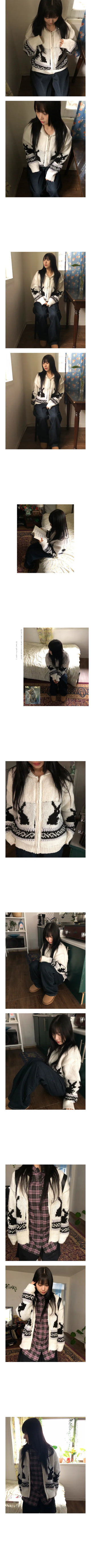 moon rabbit knit cardigan