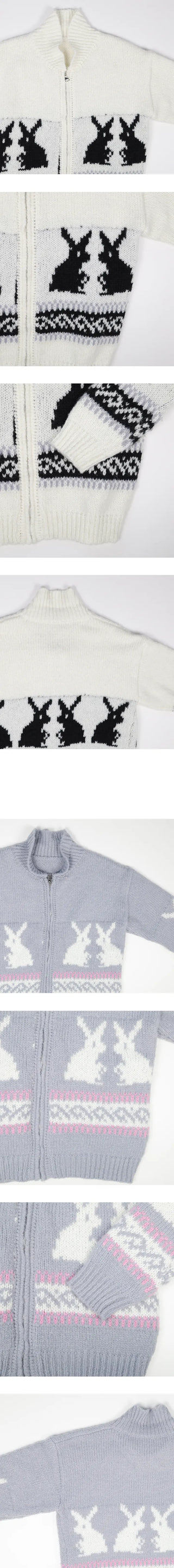moon rabbit knit cardigan