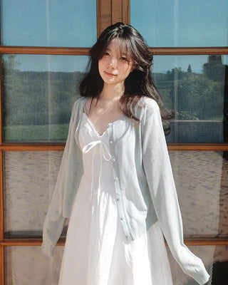 Perforated cardigan
