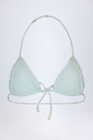 Micro Triangle Bikini Top in Blue Floral