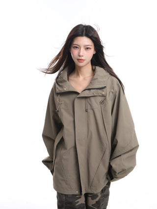 Retro embroidery functional wind jacket