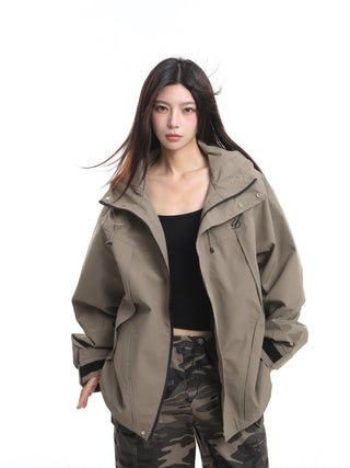 Retro embroidery functional wind jacket
