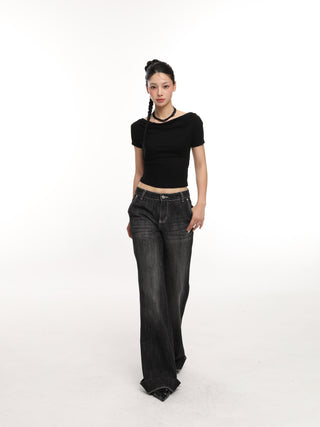 Pleated off-shoulder top