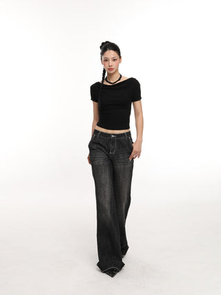 Pleated off-shoulder top