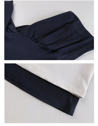 One-shoulder short-sleeved crop top