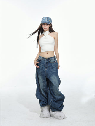Halter neck knitted camisole vest